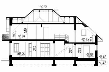 Проект двухэтажного дома с одноместным гаражом и камином 14 на 10 м DTA100164