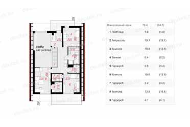 Проект двухэтажного дома с одноместным гаражом 10 на 16 метров DTA100171