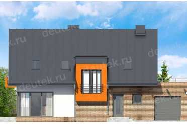 Проект европейского двухэтажного дома с одноместным гаражом 15 на 10 м DTA100172