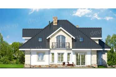Проект европейского двухэтажного дома с двухместным гаражом до 250 кв м DTA100180
