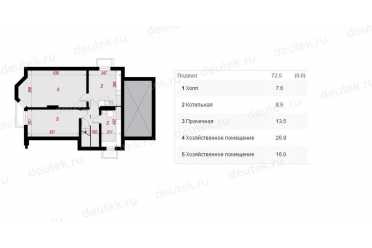 Проект европейского дома с мансардой и одноместным гаражом 9 на 15 метров DTA100186