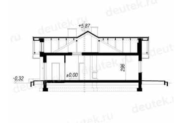 Проект европейского дома с мансардой и камином 12 на 15 метров DTA100194