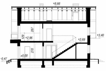 Проект двухэтажного дома из керамаблоков с одноместным гаражом - DTA100224 DTA100224