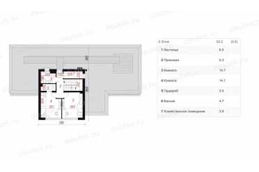 Проект двухэтажного дома в стиле хай-тек с двухместным гаражом 22 на 12 м - DTA100228 DTA100228