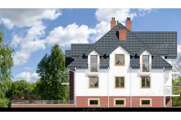 Проект европейского дома с мансардой и гаражом 13 на 15 метров DTA10044