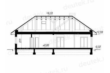 Проект европейского дома с двухместным гаржом 15 на 15 метров DTA10087