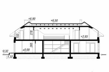 Проект двухэтажного дома из керамических блоков с двухместным гаражом и сауной DTN100006