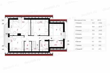 Проект двухэтажного дома из керамических блоков с террасой, мансардой и подвалом DTN100012