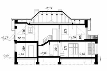 Проект одноэтажного дома из керамических блоков с одноместным гаражом DTN100020