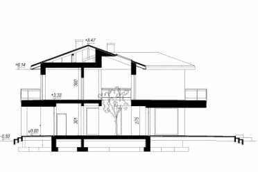 Проект двухэтажного дома с бассейном, сауной и кабинетом DTN100027