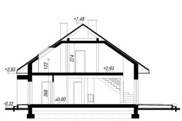 Проект одноэтажного дома из керамаблоков с одноместным гаражом - DTN100047 DTN100047