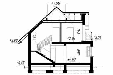 Проект одноэтажного дома из керамаблоков с одноместным гаражом - DTN100051 DTN100051