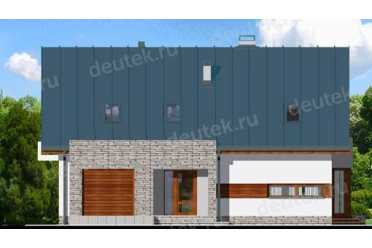 Проект двухэтажного дома из керамических блоков с одноместным гаражом DTN100060