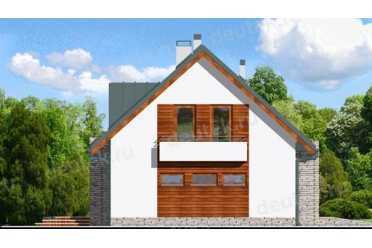 Проект двухэтажного дома из керамических блоков с одноместным гаражом DTN100060