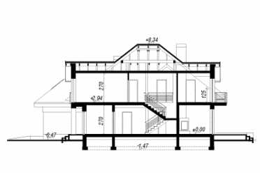 Проект двухэтажного дома из керамических блоков с двухместным гаражом DTN100064