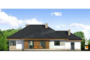 Проект одноэтажного дома из керамических блоков с двухместным гаражом DTN100071