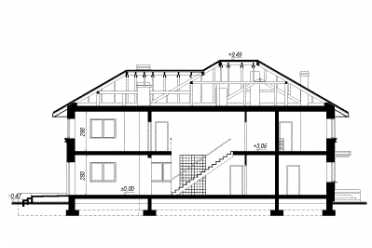 Проект двухэтажного дома из керамических блоков с террасой и одноместным гаражом DTN100074