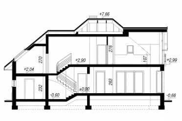Проект двухэтажного дома из керамаблоков с одноместным гаражом DTN100086