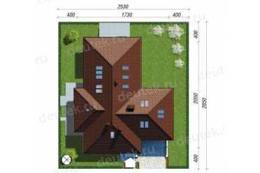 Проект двухэтажного дома из керамаблоков с двухместным гаражом DTN100088