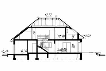 Проект двухэтажного дома из керамаблоков с двухместным гаражом DTN100099