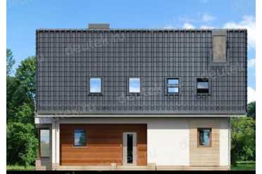 Проект двухэтажного дома из керамаблоков с террасой DTN100105