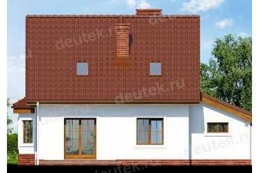 Проект европейского двухэтажного дома с мансардой, эркером и камином 13 на 9 метров DTS100024