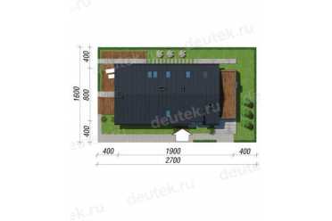 Проект европейского двухэтажного дома с одноместным гаражом, мансардой и камином 19 на 8 м - DTA100039 DTS100039