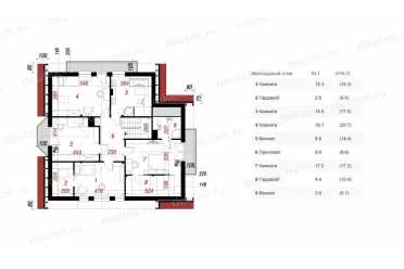 Проект европейского двухэтажного дома с двухместным гаражом, мансардой и эркером 14 на 12 м - DTA100041 DTS100041