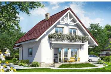 Проект европейского двухэтажного дома с одноместным гаражом и камином 13 на 19 м - DTS100051 DTS100051