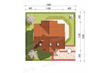 Проект двухэтажного дома из керамоблоков с эркером и террасой - DTS100054 DTS100054