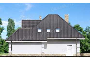 Проект европейского двухэтажного дома с одноместным гаражом и камином  10 на 13 м - DTS100065 DTS100065