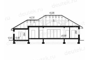 Проект европейского дома с одноместным гаражом 11 на 17 метров DTV100014