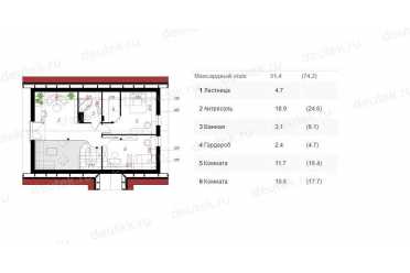 Проект двухэтажного дома из керамоблоков с мансардой и камином DTV100084