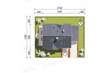 Проект двухэтажного дома из керамоблоков с мансардой и одноместным гаражом - DTV100086 DTV100086