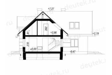 Проект двухэтажного дома из керамоблоков с мансардой и камином DTV100124