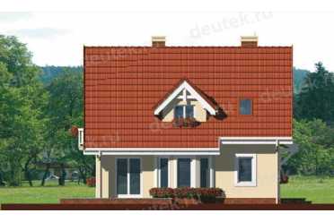Проект двухэтажного дома из керамоблоков с мансардой и камином DTV100155