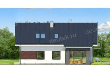Проект двухэтажного дома из керамоблоков с мансардой и камином DTV100159