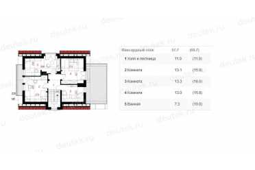 Проект трехэтажного дома из керамоблоков с мансардой и одноместным гаражом DTV100178