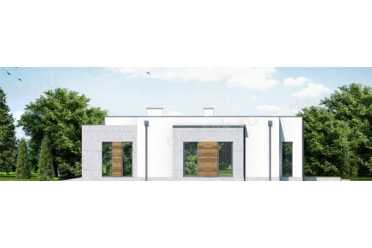 Проект одноэтажного дома из керамоблоков с одноместным гаражом DTV100199