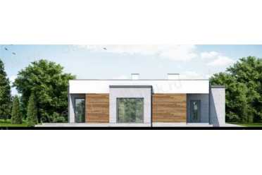 Проект одноэтажного дома из керамоблоков с одноместным гаражом DTV100199