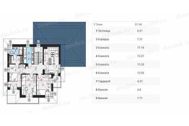 Проект двухэтажного дома из керамоблоков с двухместным гаражом DTV100216