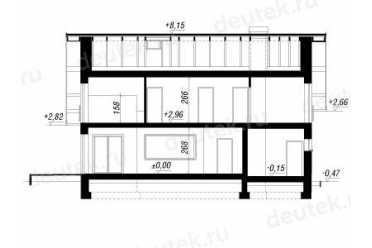 Проект двухэтажного дома из керамоблоков с мансардой и одноместным гаражом DTV100218