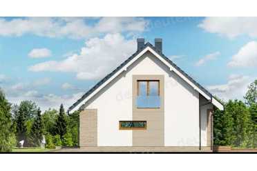 Проект двухэтажного дома из керамоблоков с мансардой и одноместным гаражом DTV100218