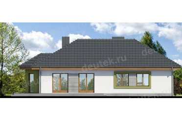 Проект одноэтажного дома из керамоблоков с одноместным гаражом DTV100228
