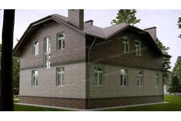 Проект двухэтажного дома из кирпича DTV100308