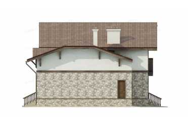 Проект двухэтажного дома из кирпича с террасой DTV100313