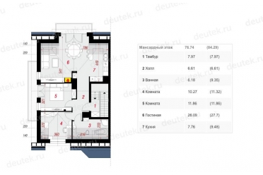 Проект дюплекса на две семьи в два этажа DT0447