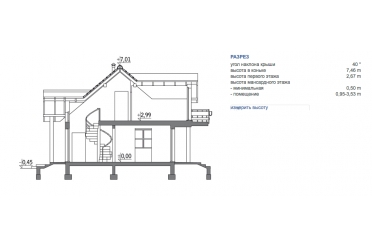 Проект двухэтажного дома с мансардой и гаражом DTM109