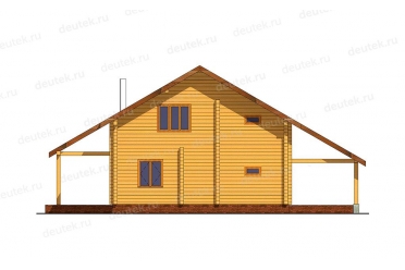 Проект деревянного дома с балконом и террасой DTW0020