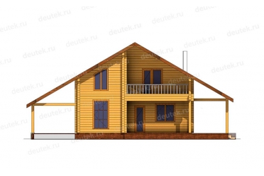 Проект деревянного дома с балконом и террасой DTW0020